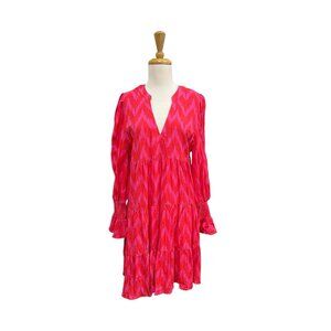 NEW Pomander Place Hot Pink Ikat Kenzo Dress Size L Large